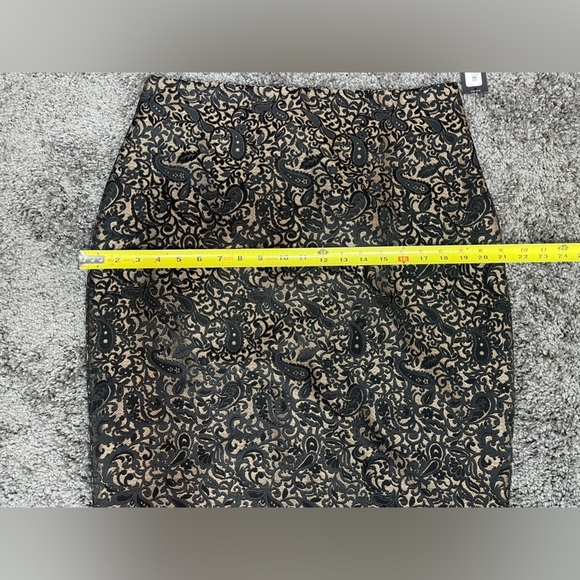Worthington black bronze damask jacquard paisley lined pencil skirt women’s 12 - Picture 11 of 13